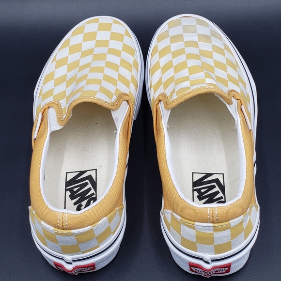 VANS CHECKERBOARD CLASSIC SLIP-ON SNEAKER WOMEN'S SIZE 6 OCHRE YELLOW - Picture 6 of 12
